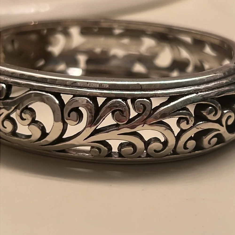 Brighton Silver Tone Hinged Bracelet - Picture 2 of 4